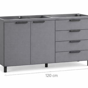 Balcão de Pia 2 Portas e 4 Gavetas 120 cm