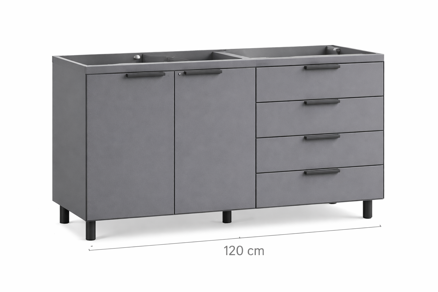 Balcão de Pia 2 Portas e 4 Gavetas 120 cm